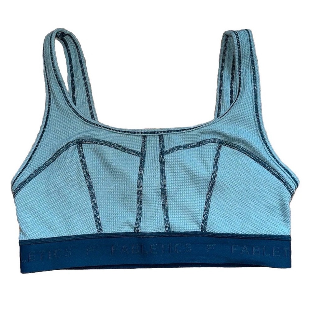 Fabletics Waffle Knit Sports Bra Size Small Blue
